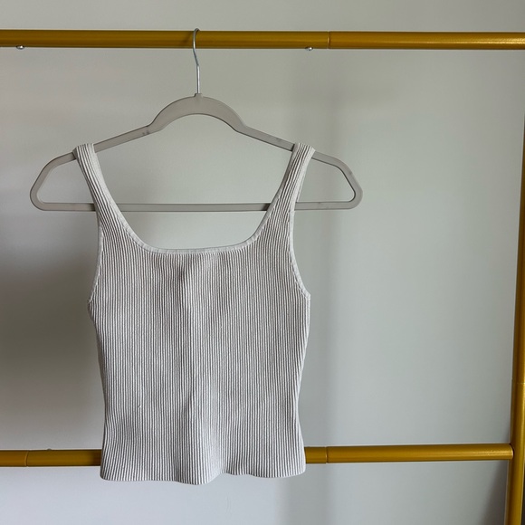 Babaton Tops - Babaton Cream Ribbed Tank Top